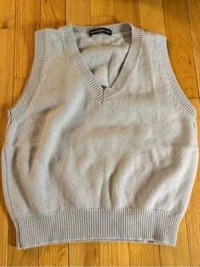 Brandy Melville Blue Knit V-Neck Sweater Vest